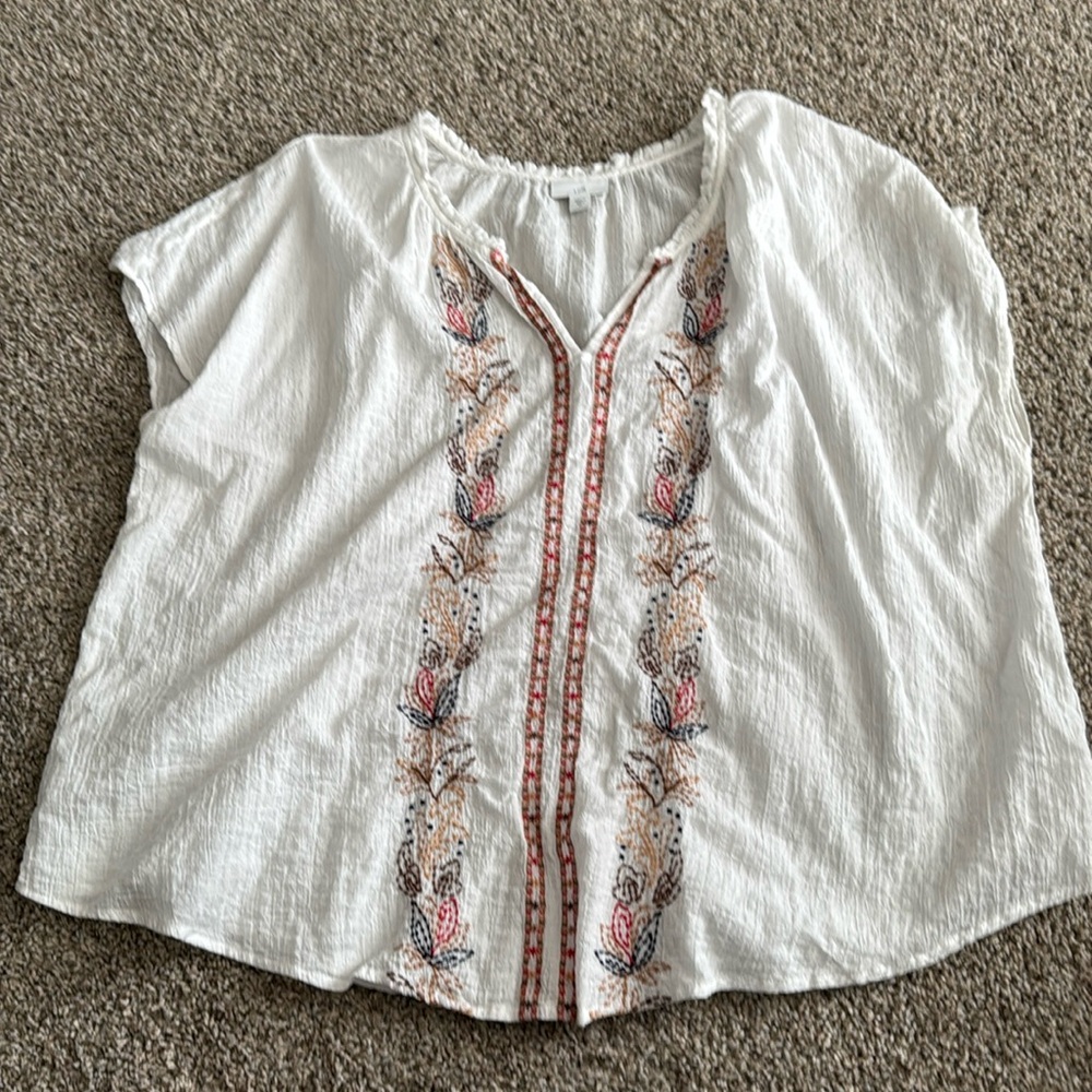 J.Jill floral embroidered blouse